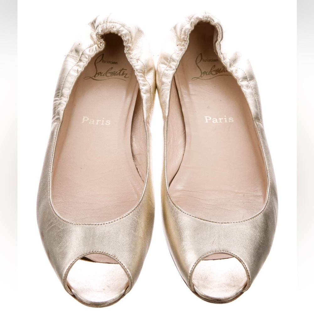 Christian Louboutin gold ballet flats